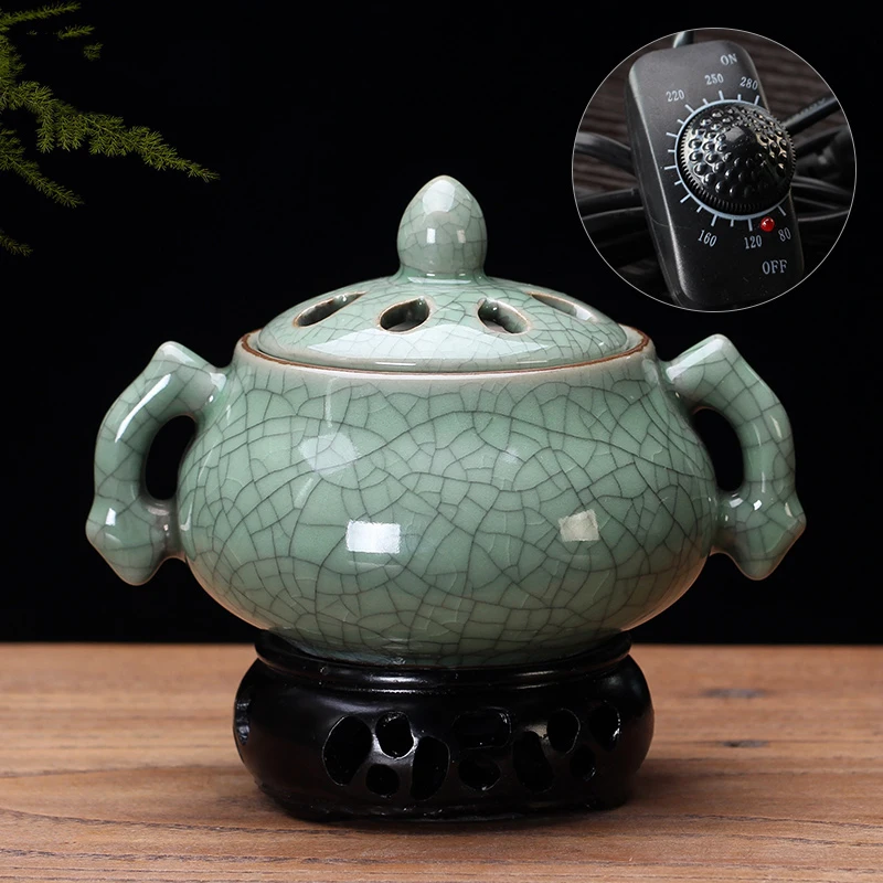 

Portable Ceramic Incense Burner Electric Aromatherapy Diffuser Small Incense Sticks Burner Incensario Encens Home Decoration