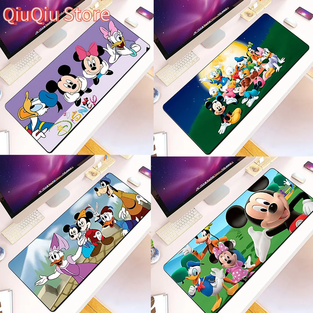 

Anime Couple Mickey Minnie Mousepad HD Printing Computer Gamers Locking Edge Non-slip Mouse Pad XXL90x40cm Keyboard PC Desk Pad