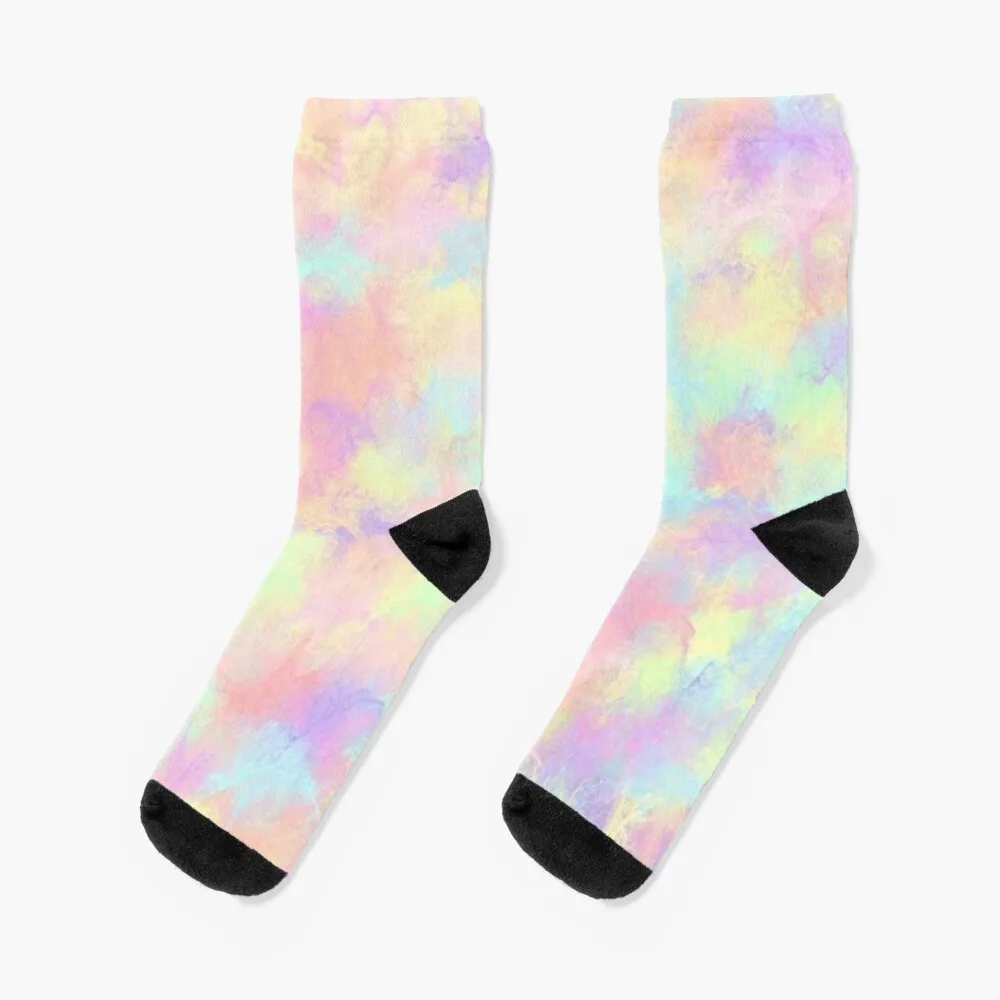 Pastel Tie Dye Rainbow Pattern Socks Men'S Sports Socks