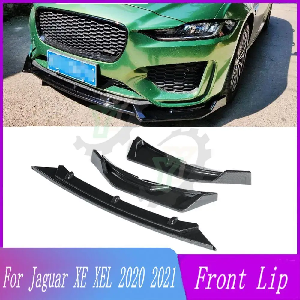 

3PCS Front Bumper Lip Spoiler Splitter Diffuser Detachable Body Kit Cover Guard ForJaguar XE XEL 2020 2021 Car Accessories