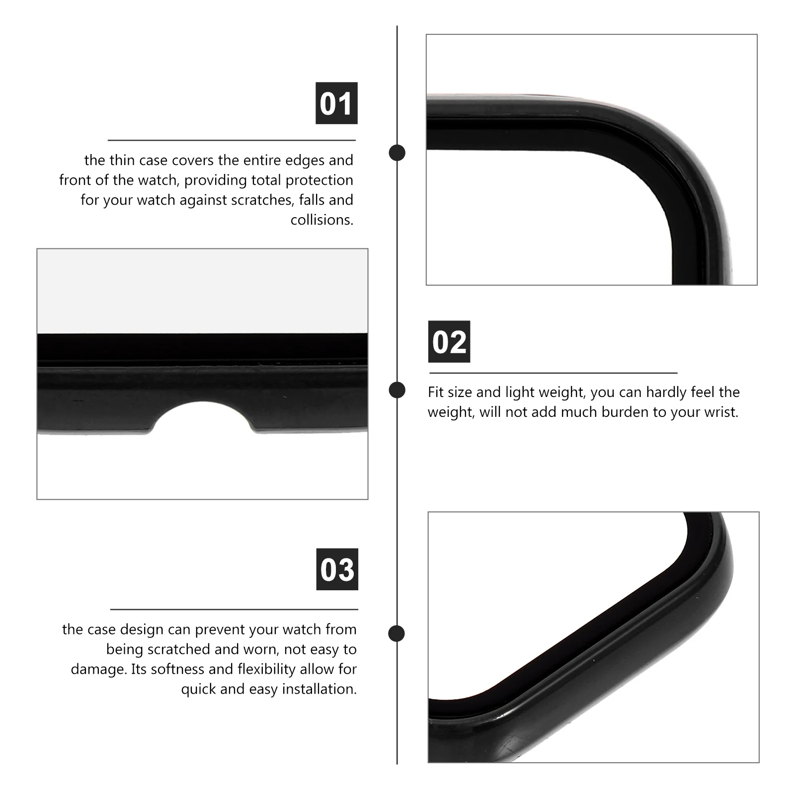 

Watch Case Pc Cover Replaceable Simple Watch Protector Scratch Resistant Shockproof Screen Cover Compatible for Amazfit 2