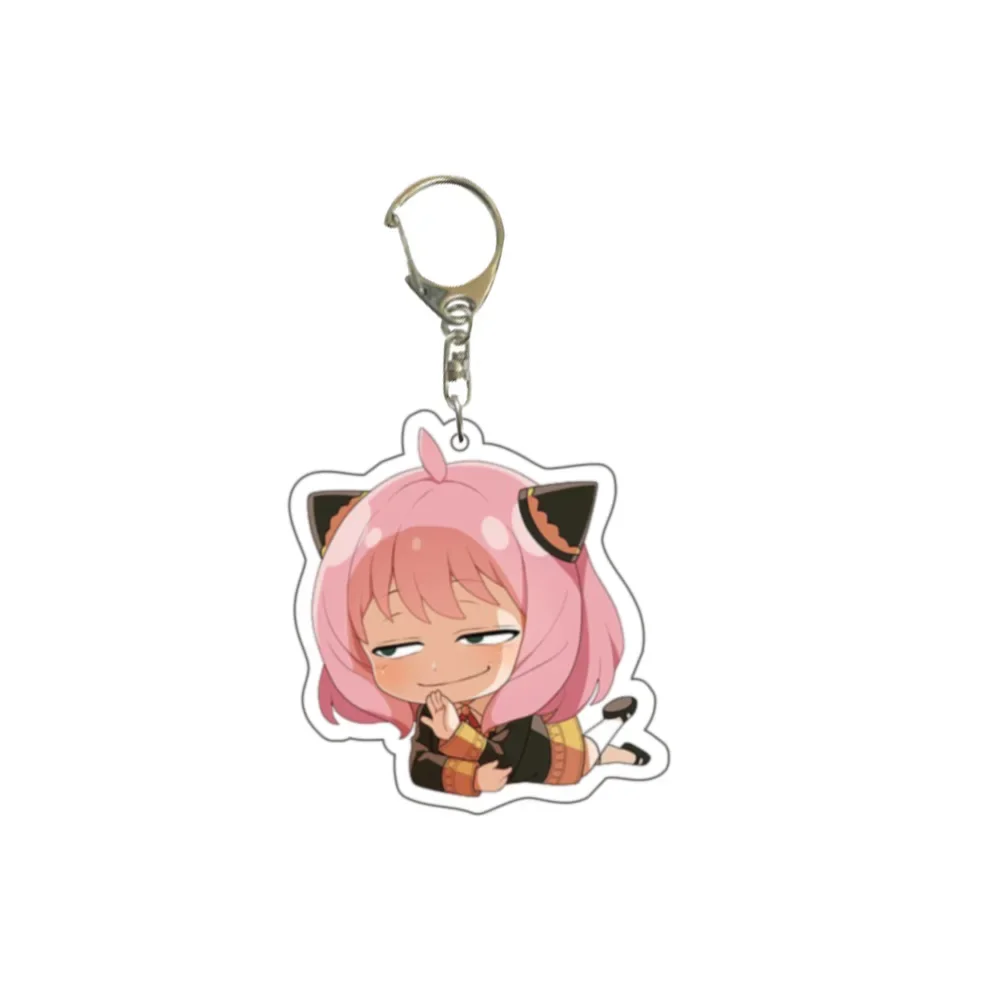 Anime Figure Anya Forger Yor Forger Bond Forger Key Ring Acrylic Key Chain Kawaii Creative Model Plate Toys Room Decorations