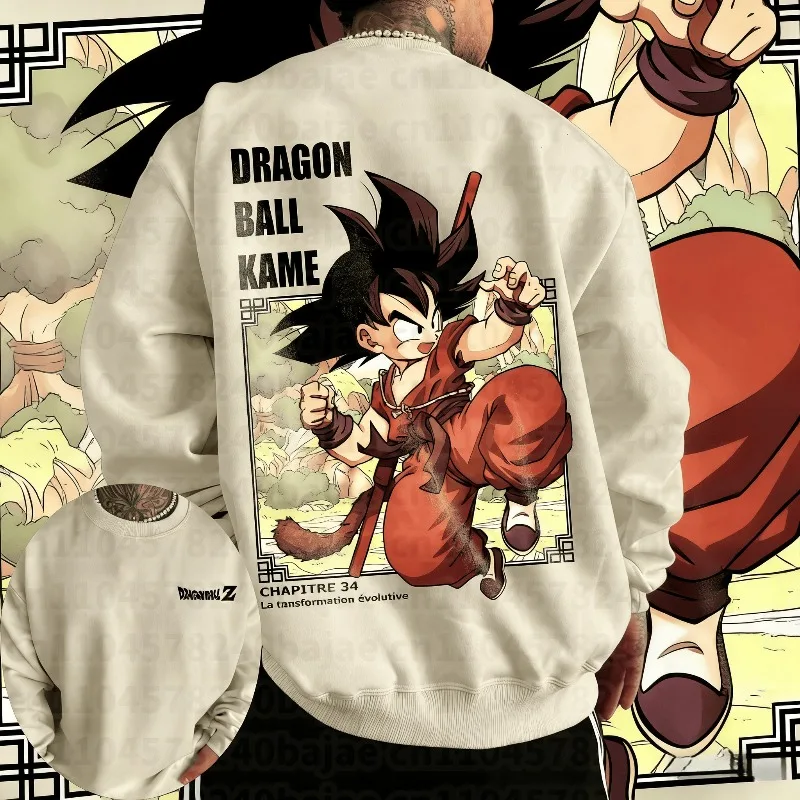 

Мужская толстовка Dragon Ball с изображением Сона Гоку, японское аниме, худи для мальчиков, весенне-осенний комплект с длинными рукавами для родителей и детей