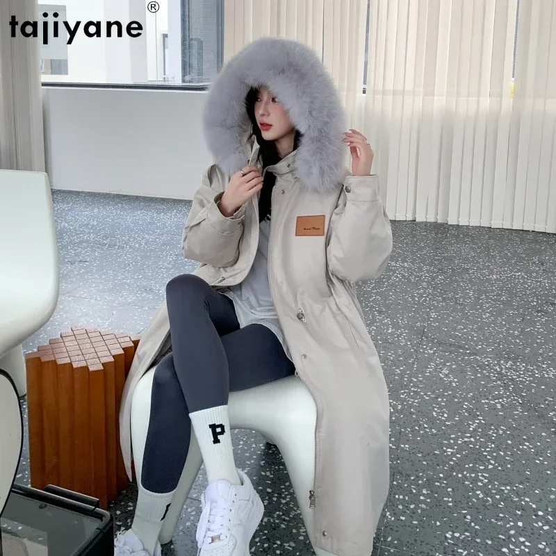 

Tajiyane Autumn Winter Jackets for Women 2023 Rex Rabbit Fur Liner Detachable Warm Fur Coat Luxury Fox Fur Collar Abrigos Mujer