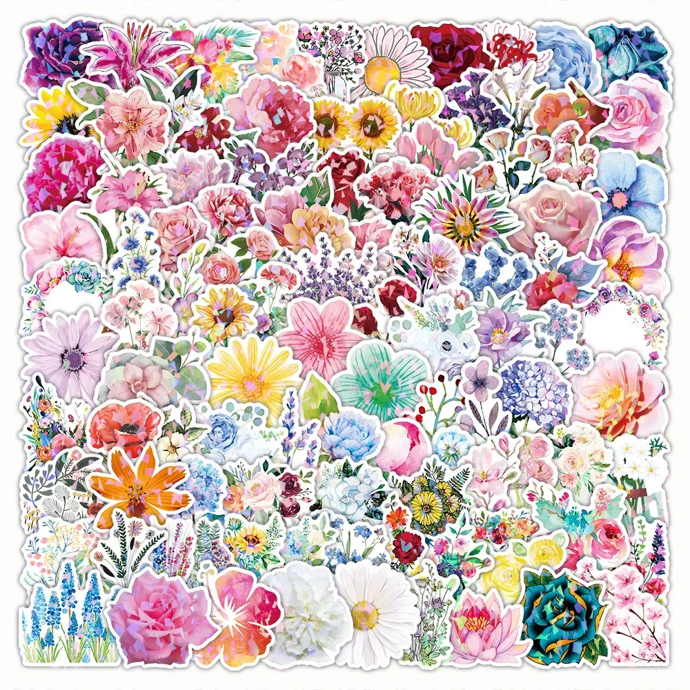 

200 Pcs Flower Stickers - Decorative Sticker Set for DIY Embellishment, Ideal for Notebook, Phone Case