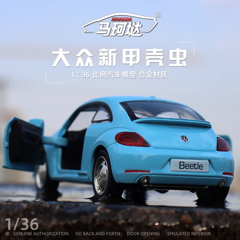 1:36 VOLKSWAGEN Beetle Diecast Alloy Metal Licensed Collection Collectible Car Model New Pull Back Toys Vehicle F311