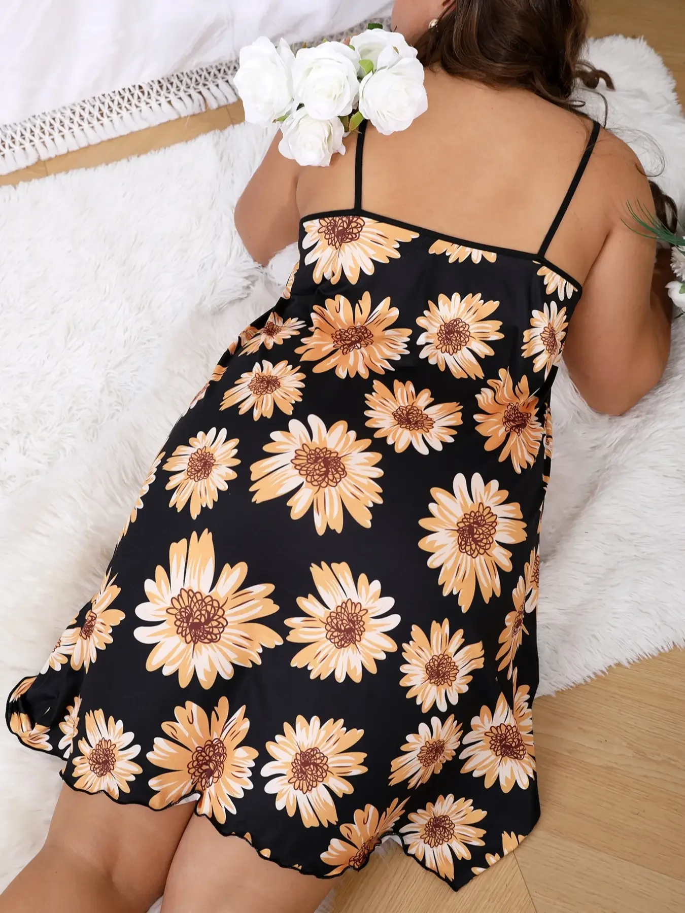 Plus size camisole dress for home wear, camisole pajamas 1XL-5XL, various sizes for external wear, beautiful and comfortable