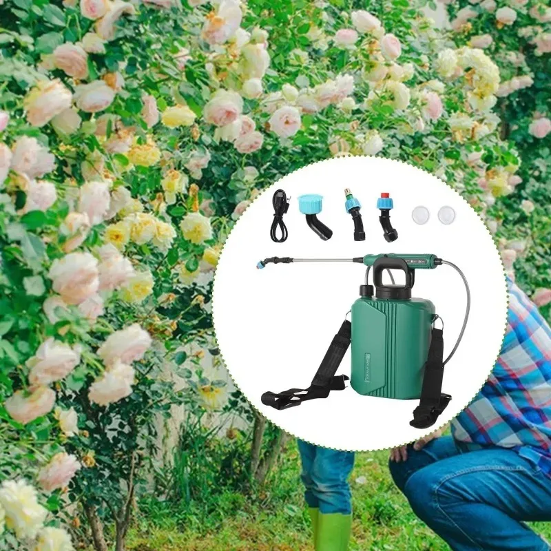 

Battery Powered Sprayer 6L with 3 Mist Nozzles Portable Adjustable Shoulder Rod Tool for Outdoor Plants Watering Garden Lawn