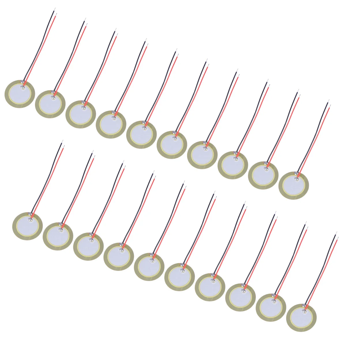 

20PCS 20mm Piezo Disc Diaphragm Elements Buzzer Copper Sheet Piezoelectric Ceramic Chips with Leadwires