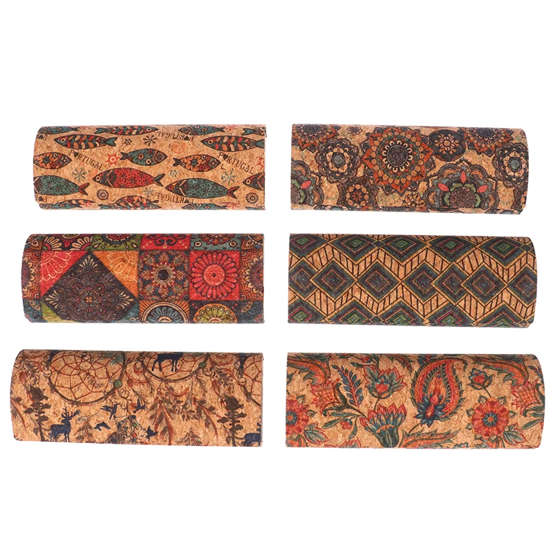 Japan Style Pressure-Resistant Antique Cork Mural Retro Glasses Case Portable Magnetic Myopia Storage Sunglassex Box For Unisex