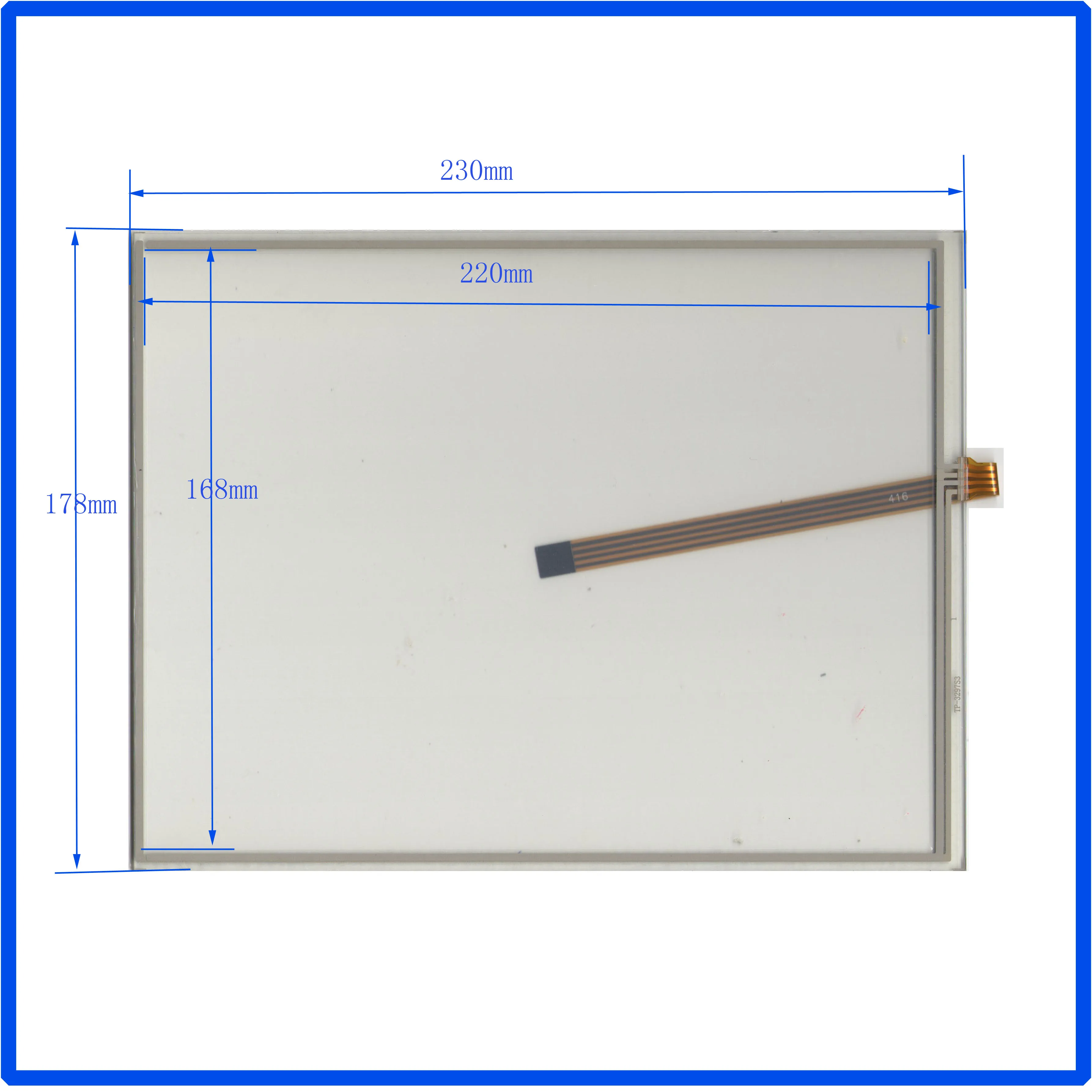 

230*178mm 4lines resistance screen for car DVD redio 230*178 TP3297S