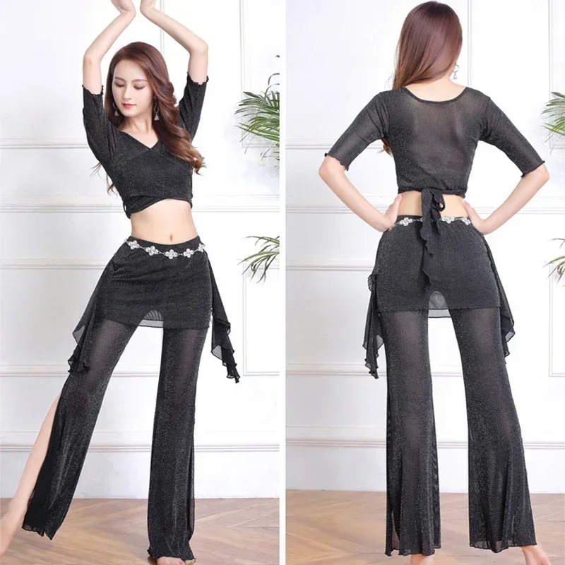 Belly Dance Trousers Set Practice Clothes Oriental Performance Fashion Costume Stage Dance Indian Pants suit