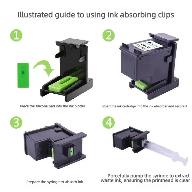 Ink Cartridge Tool Clip Cartridges Refill Kit For HP Printer 121 122 140 141 300 301 302 21 22 61 650 652