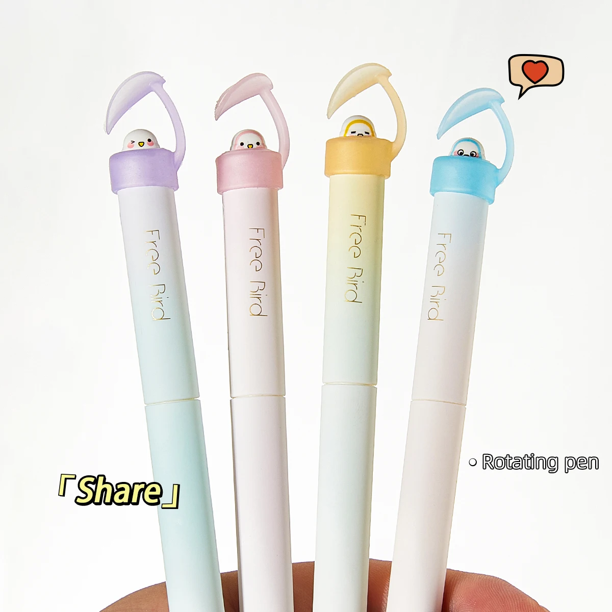 4/8PCS Cute Rotating Bird Gel Pens, 0.5mm Black Ink, Smooth & Quick-Dry, Fun Stress Relief Pens for School & Office Gifts
