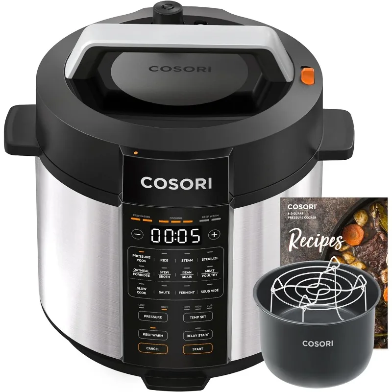 

COSORI Electric Pressure Cooker 6 qt, 9-in-1 Instant Multi Cooker with Safer Venting Design, Rice Cooker, Slow Cooker