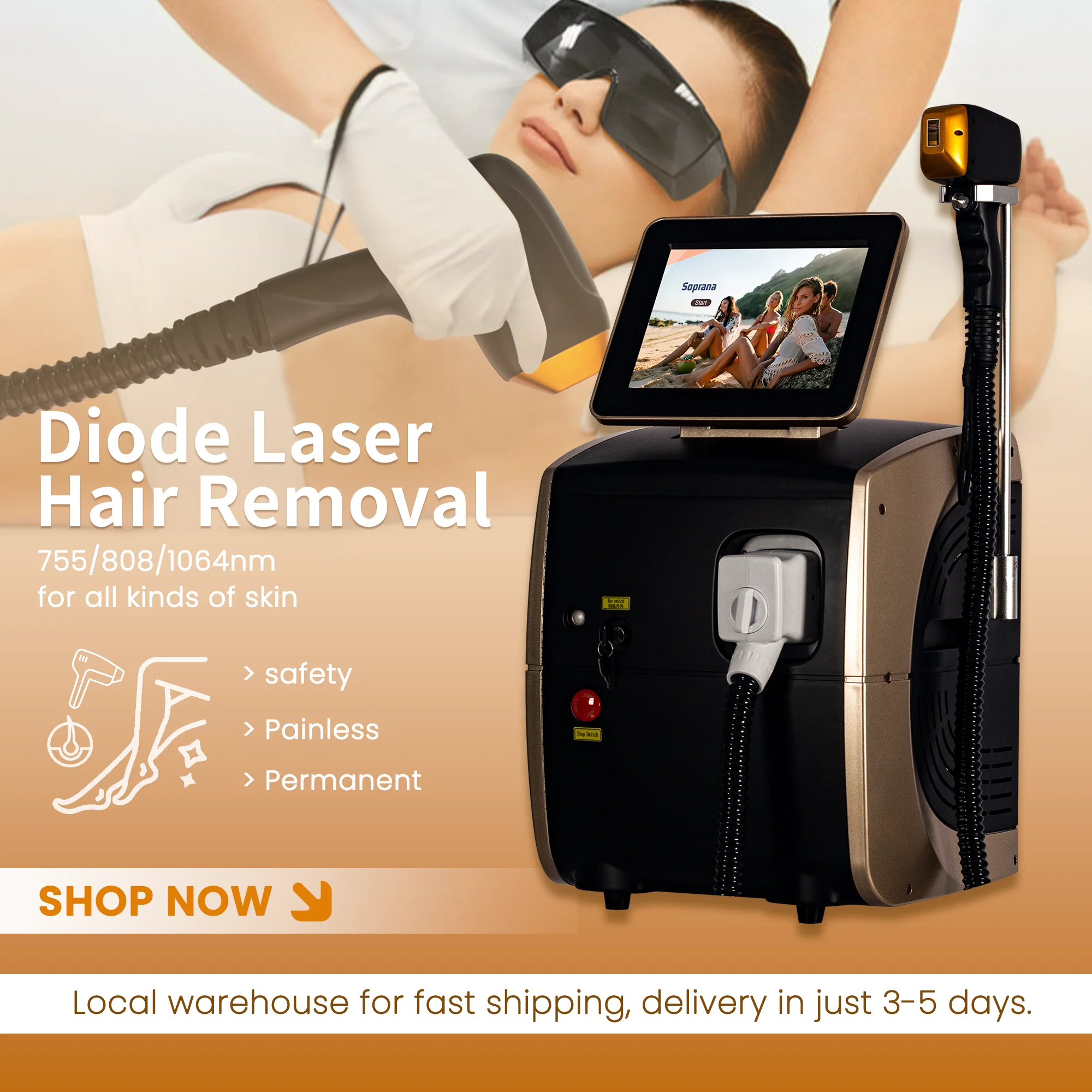 

4000 Вт 808 александритовый лазерный диодный аппарат для удаления волос lce Platinum Body Face Охлаждающая головка подмышек Постоянный безболезненный эпилятор