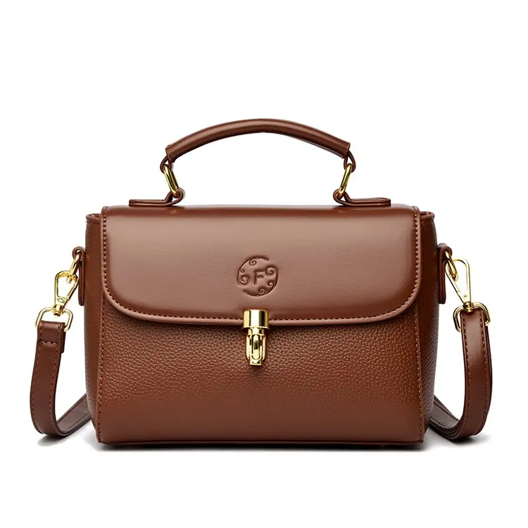 Fashionable Ladies Elegant Crossbody Handbag High End Leather Classic Designer Paris Casual Simple Vintage Diaper Bag
