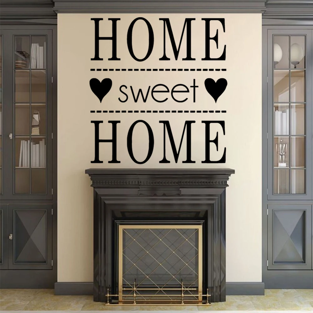 Home Sweet Home Phrase Wall Sticker For Living Room Decoration Wallpaper Quote Stickers on the wall Sticker Mural muursticker