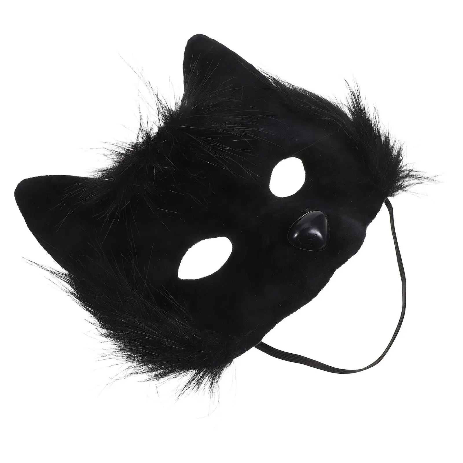 

Маска-полулицо лисы, черная, пушистая, для женщин и мужчин, для карнавала, Хэллоуина, вечеринок, сценических выступлений, косплея, аксессуар