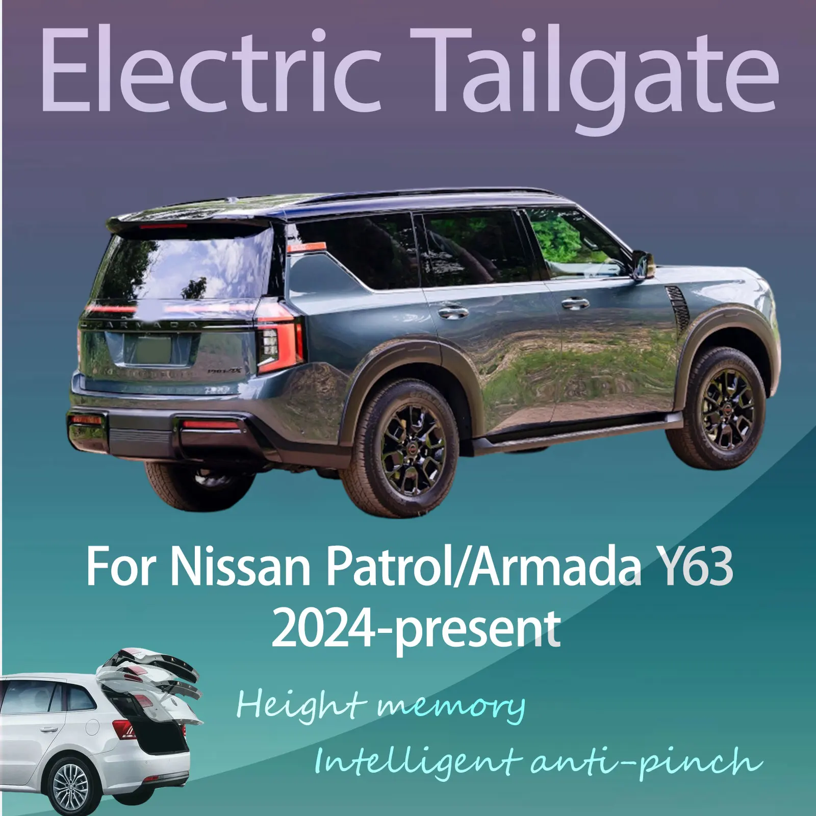 For Nissan Patrol/Armada Y63 2024-present Electric Modified Tailgate Intelligent Height Automatic Lifting Key-Control