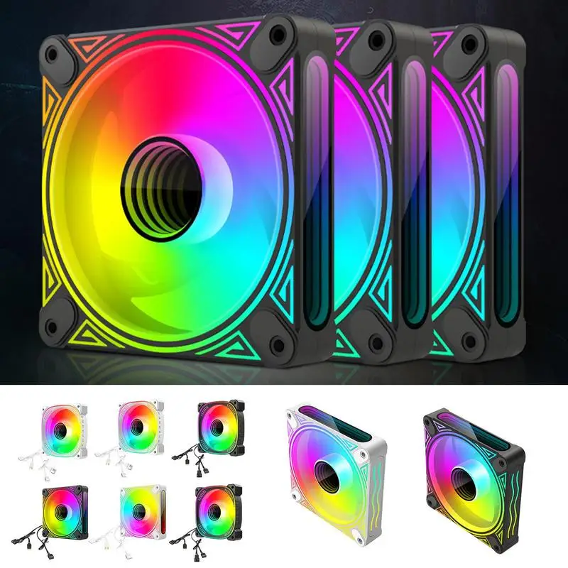 Cool Moon Dragon Mirror DM1 Temperature Control ARGB Case Fan 12cm Desktop Computer Forward and Reverse Mute Cooling Fan