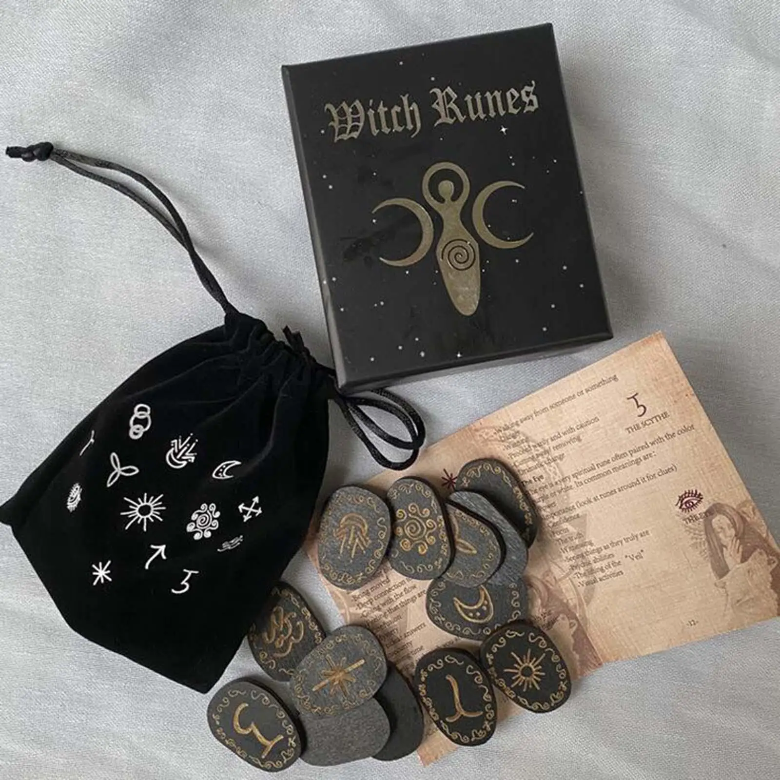 Wooden Runes Set Witch Runes Fortune Telling Spiritual Gift Runes Set Witch Runes Set