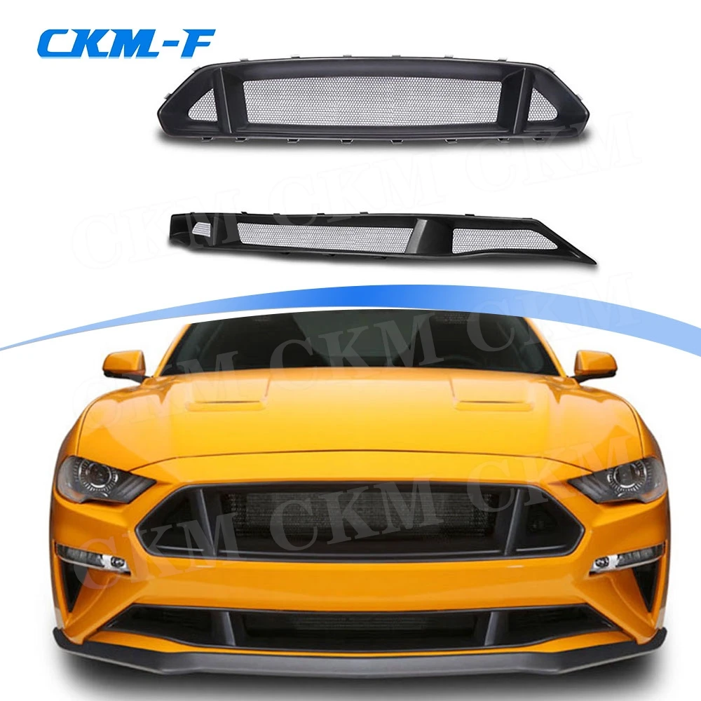 

Carbon Fiber Car Front Bumper Mesh Grille Grills Racing Grille for Ford Mustang 2018 2019 2020 2021 Car Styling