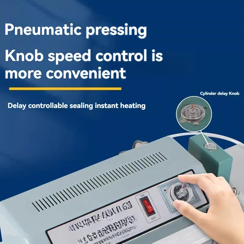 Semi-automatic commercial pedal-operated equipment: B400 new-model pneumatic tabletop sealing machine.