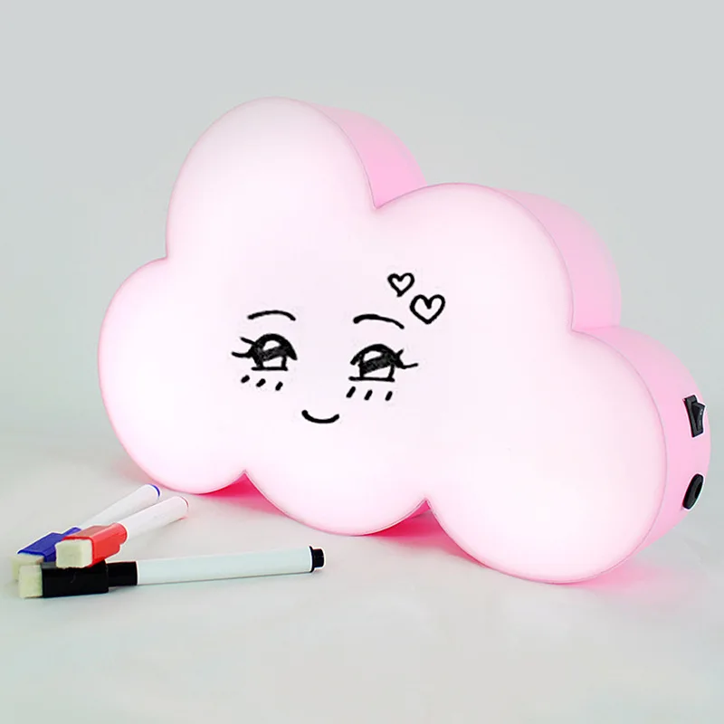 DIY Light Box Creative LED Night Lamp Cartoon Cloud Message Board Handwritten Message Lamps Room Decoration Kid Gift
