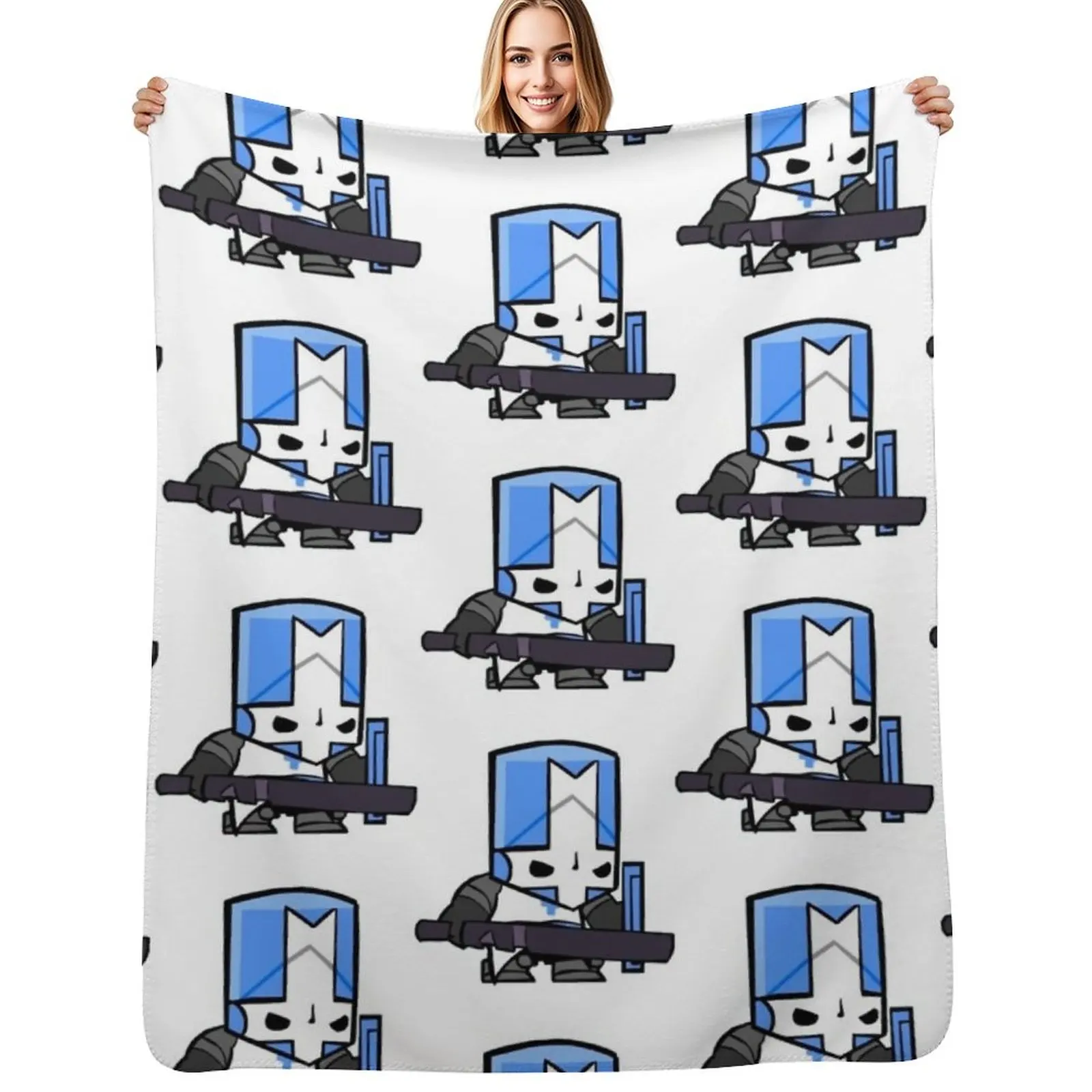 

Castle Crashers Blue Knight Active Throw Blanket Giant Sofa Soft Beds decorative Kid'S Blankets