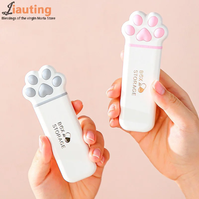 Cute Cat Claw Pill Box Daily Pill Organizer Portable Medicine Container Travel Pill Holder Moisture Proof Pill Case