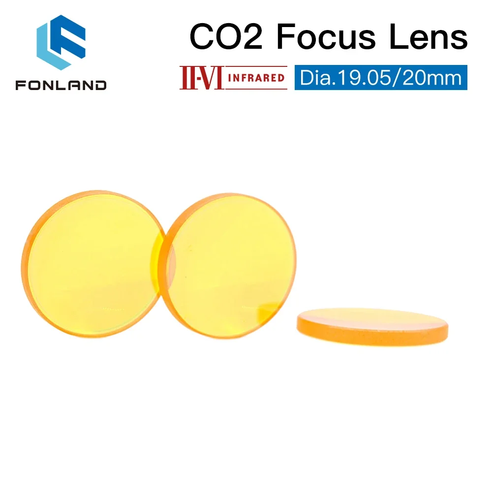 II-VI INFRARED CO2 Laser Focus Lens Dia.19.05mm 20mm FL 38.1/50.8/63.5/76.2/101.6 mm For CO2 Laser Cutting Machine Lenses ZnSe