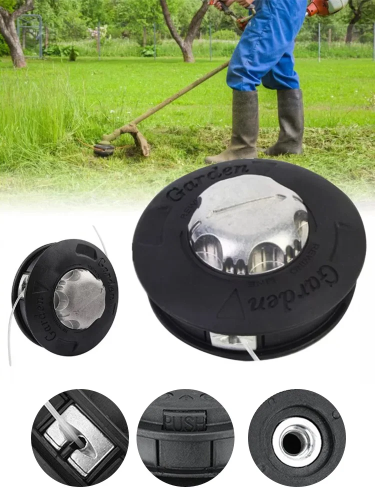 Universal M10 Aluminum Nylon Automatic Grass Trimmer Head Brush Mower Bump Spool 2 Lines Cutter Thread Line String Saw