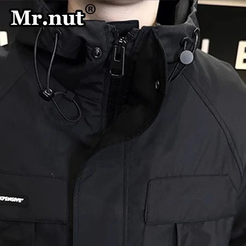 Mr.nut Kurtka outdoorowa wiosna jesień nowa męska kurtka z kapturem typu slim fit topy moda wysokiej jakości płaszcz męski