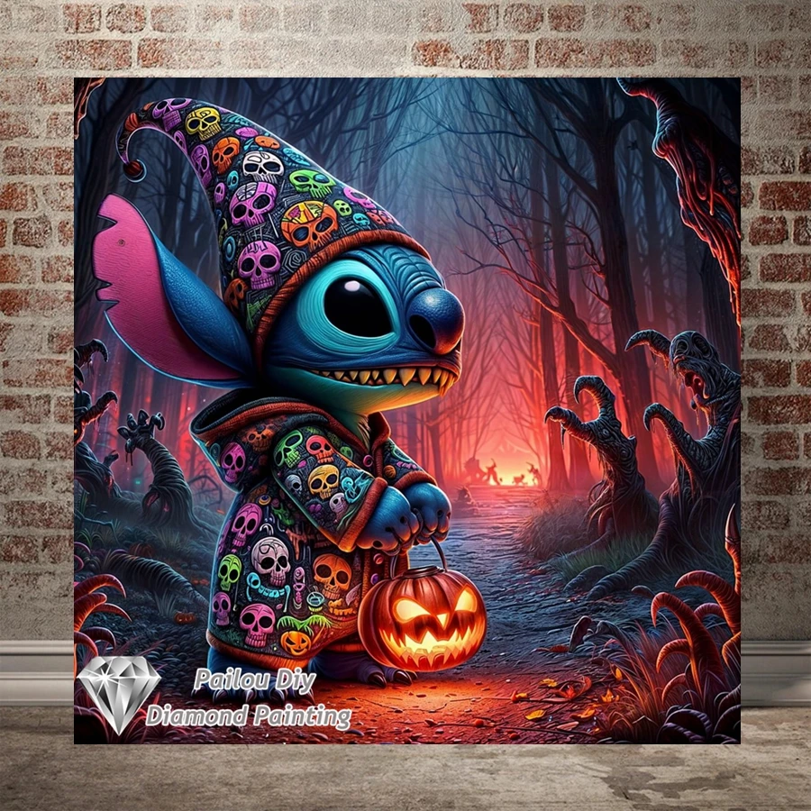 

Disney Cartoon Halloween Horror Stitch Diamond Painting Kits Photo Art Diy Full Drills Mosaic Cross Stitch Embroidery Home Decor