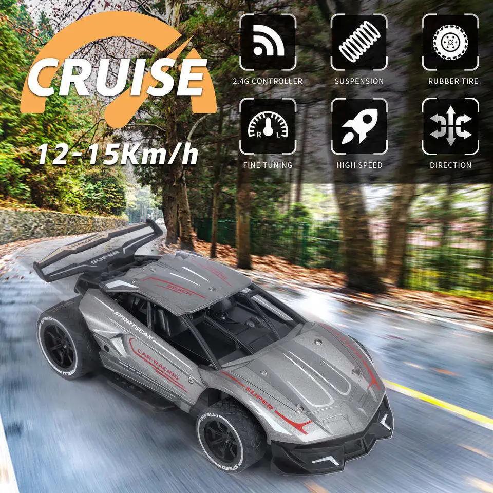 1/20 Scale Brushless RC Racing Sports Car 2.4G  4WD Remote Control Drift Spray Car High Speed Alloy Metal Model Vehicle for Kids