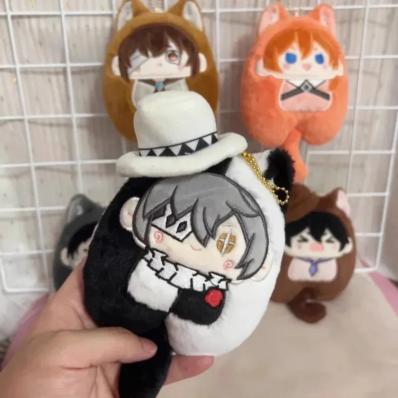 Anime Dogs Dazai Osamu Nakahara Chuuya Ryunosuke Kawaii Cosplay Plush Stuffed Dango Keychain Mini Plushies Doll Toy Figures Gift