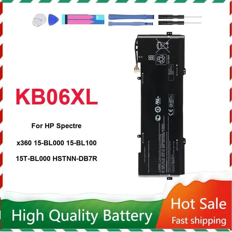 2-IN-1 Laptop Battery KB06XL Premium Replacement For HP Spectre x360 15-BL000 15-BL100 15T-BL000 Hstnn-DB7R 6860mAh