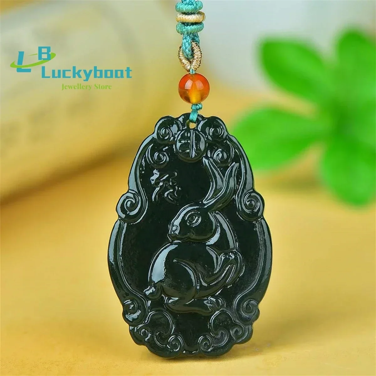 Natural Hotan Jade Zodiac Rabbit's Birthday Pendant Simple and Generous Personality Fashion Versatile Exquisite Men and Women