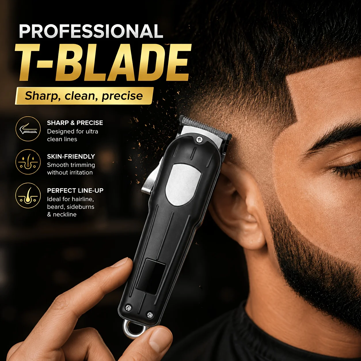 1 Hair Clipper, Choose 1 Out of Three Colors. Men's Electric Hair Clipper, Four Adjustable Guide Combs, Adjustable Cutting Length, Easier Hair Trimming, Digital Power Display, Type-C Charging, Push-Button Start, T-Shaped Blade Cordless Clipper, Suitable for Trimming Short Hair, Hairline, Sideburns, Back of Neck, Beard Outline, Home Hairdressing Tool, Multiple Colors Available, Exquisite and Stylish.