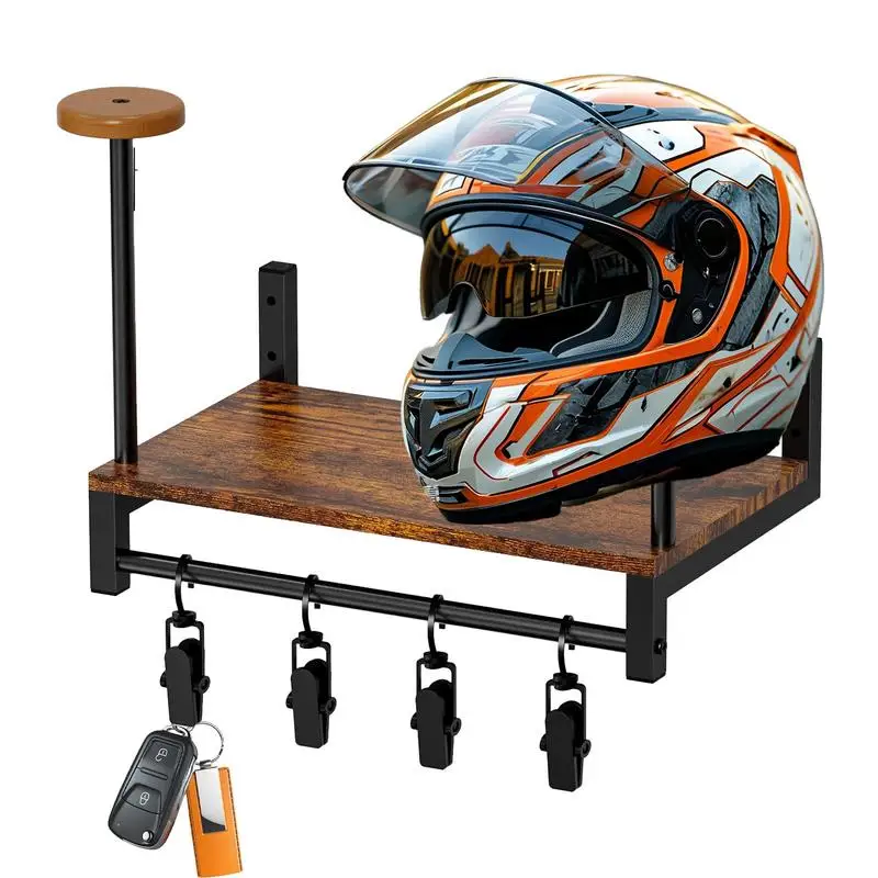 

Hat Holder Wall Mount Wall Hanger Hat Rack Hat Organizer With 4 Clips Safety Hat Hanger Display Stand for Motorcycle Helmets