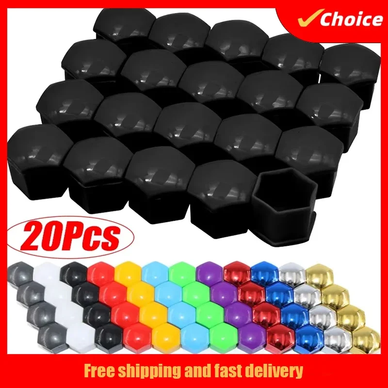 20 قطعة عجلة السيارة الجوز قبعات حماية يغطي قبعات مكافحة الصدأ السيارات محور غطاء المسمار 17/19/21 مللي متر سيارة الإطارات براغي الديكور الخارجي #1