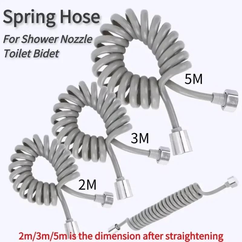 1.5/2/3/5M Shower Hose Meters Water Plumbing Hose Plastic Bathroom Water Toilet Bidet Sprayer Telephone Line Soft Hoses