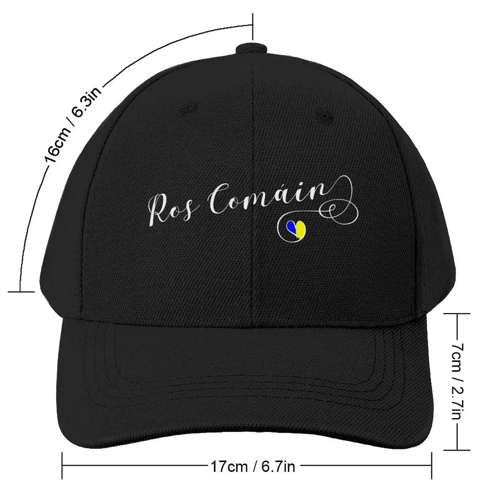 Ros Comáin County Colours Flag Heart, Roscommon, Ireland, Irish Baseball Cap Beach Bag Snap Back Hat Girl Men's