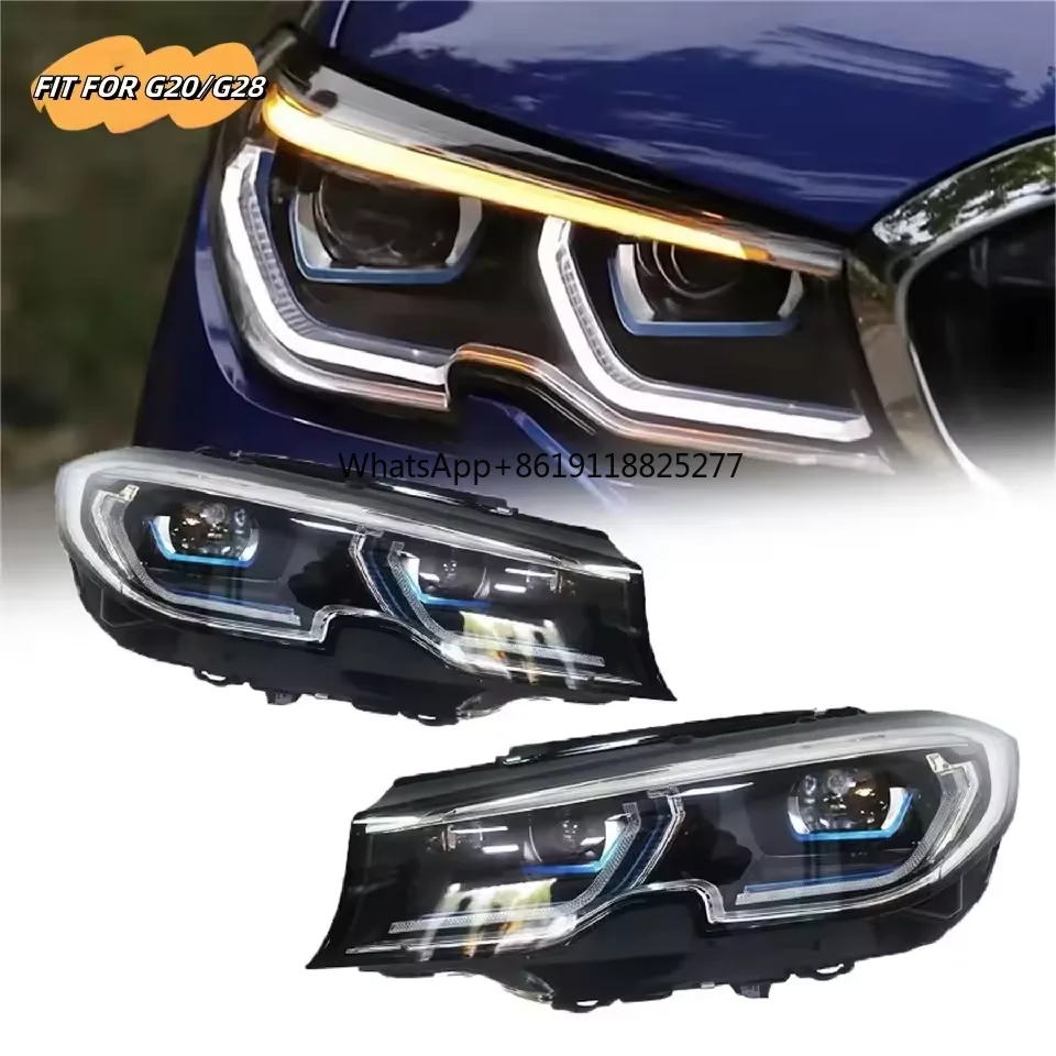 HGD fit for fit For BMW G20 New 3 Series 2020 for G28 330i 2020 LED Headlights Modified Laser CAR LED Headlamp Blue Line