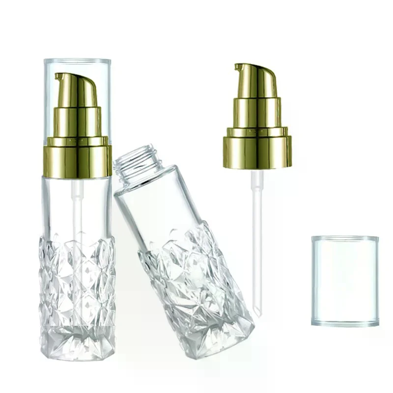 1pcs 50ml Press Pump Empty Refillable Glass Bottles Leakproof Cosmetic Containers For Serums Lotions Skincare Durable