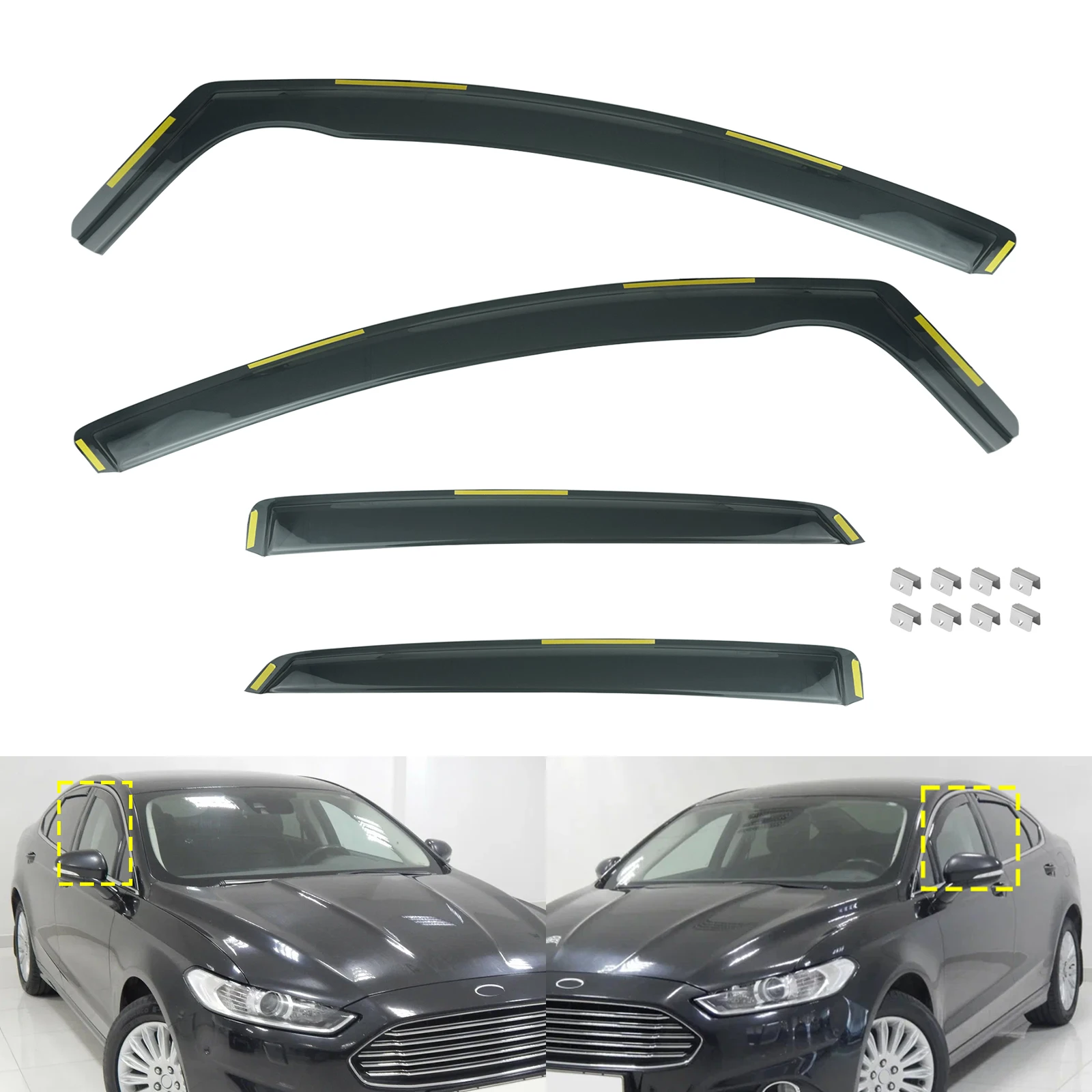 Tint Thee doorschijnende Wind Regen Zon Guard Deflectors Protector Edgevisor Voor Ford Mondeo V MK5 Saloon 2015-2022 Hatchback 5 Deur