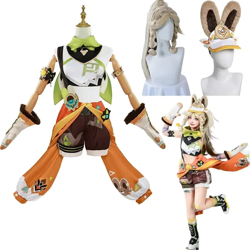 Genshin Impact Kachina Cosplay Costume Adult Women Anime Carnival Halloween Party Masquerade Game Outfit Premium Cos Wig