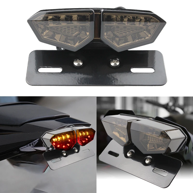 

Motorcycle LED Tail Light Refitted Accessories Brake Light Cruise Car Retro Car Waterproof Universal LED Double-eye Tail Lights