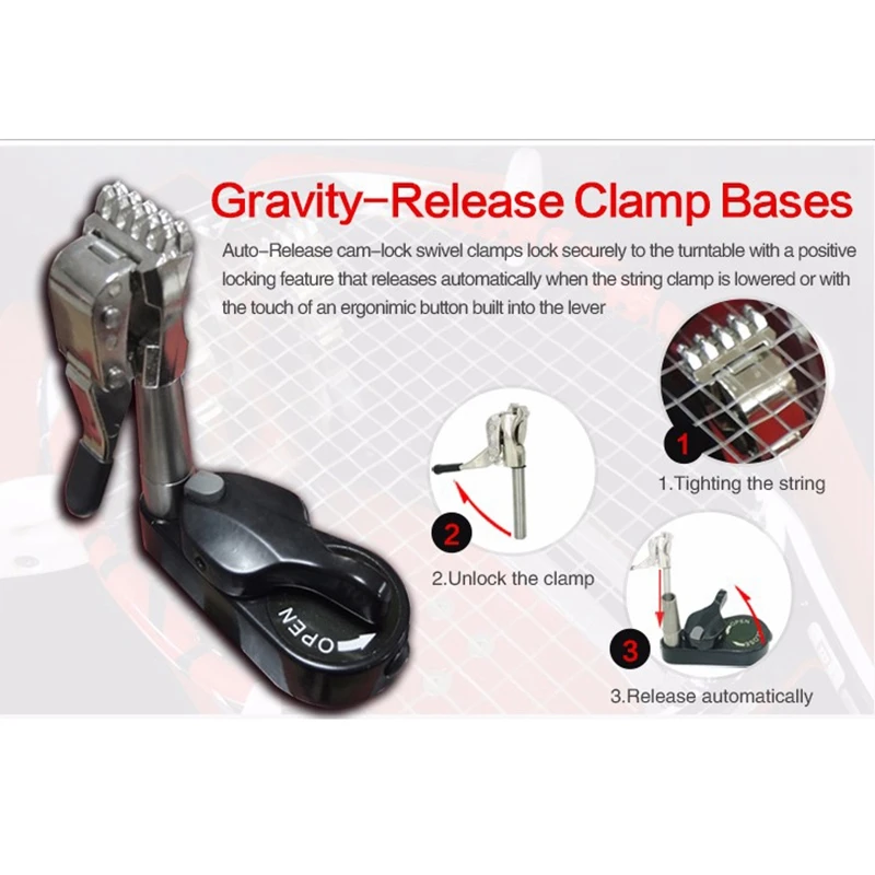 AD08-1PC allumer es-outils à corder-Gravity-Release SemiClamp Tennis/Danemark minton Stringer Parts 360 Leuven Rotated Accessrespiration